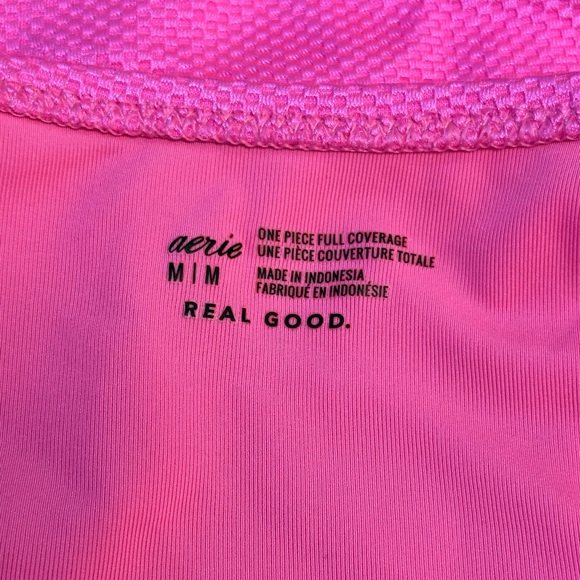 Aerie Swimsuit One Piece Swimsuits Pique V Wire Cut Out One Piece size M (b6) - Picture 3 of 4